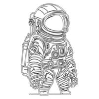 Astronaut outline illustration sketch vector