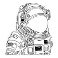 Astronaut outline illustration sketch vector