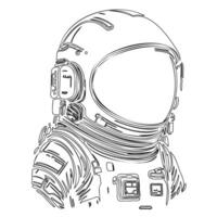 Astronaut outline illustration sketch vector
