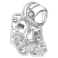 Astronaut outline illustration sketch vector