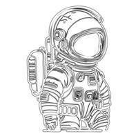 Astronaut outline illustration sketch vector