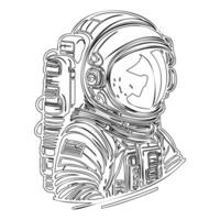 Astronaut outline illustration sketch vector