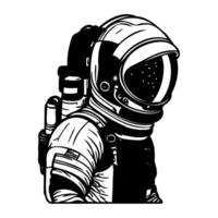 Astronaut outline illustration sketch vector
