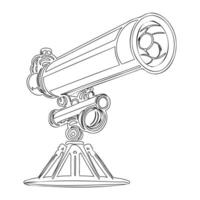 Telescope outline illustration sketch vector