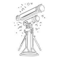 Telescope outline illustration sketch vector