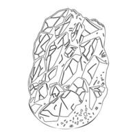 Asteroid stone outline illustration sketch vector