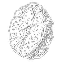 Asteroid stone outline illustration sketch vector