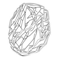 Asteroid stone outline illustration sketch vector
