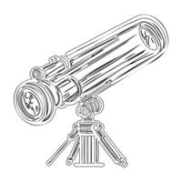 Telescope outline illustration sketch vector
