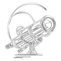 Telescope outline illustration sketch vector