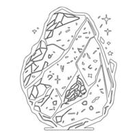 Asteroid stone outline illustration sketch vector