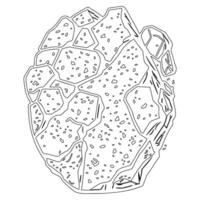 Asteroid stone outline illustration sketch vector