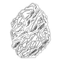 Asteroid stone outline illustration sketch vector
