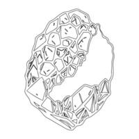 Asteroid stone outline illustration sketch vector