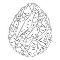 Asteroid stone outline illustration sketch vector