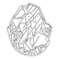 Asteroid stone outline illustration sketch vector