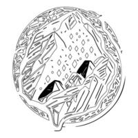 Asteroid stone outline illustration sketch vector