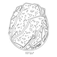 Asteroid stone outline illustration sketch vector