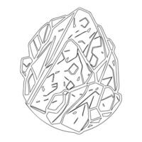 Asteroid stone outline illustration sketch vector