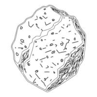 Asteroid stone outline illustration sketch vector