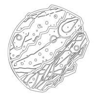Asteroid stone outline illustration sketch vector
