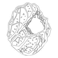 Asteroid stone outline illustration sketch vector