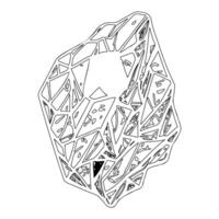 Asteroid stone outline illustration sketch vector