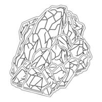 Asteroid stone outline illustration sketch vector