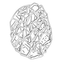 Asteroid stone outline illustration sketch vector