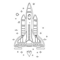 Space shuttle outline illustration sketch vector