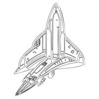 Space shuttle outline illustration sketch vector