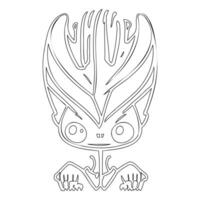 Monster alien outline illustration sketch vector