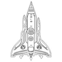 Space shuttle outline illustration sketch vector