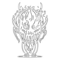 Monster alien outline illustration sketch vector