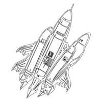 Space shuttle outline illustration sketch vector