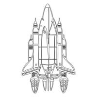 Space shuttle outline illustration sketch vector