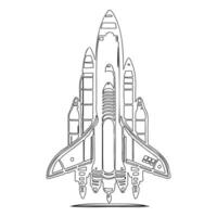 Space shuttle outline illustration sketch vector