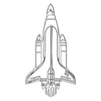 Space shuttle outline illustration sketch vector