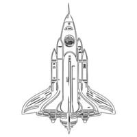 Space shuttle outline illustration sketch vector
