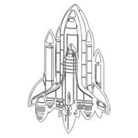 Space shuttle outline illustration sketch vector