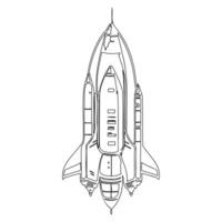 Space shuttle outline illustration sketch vector