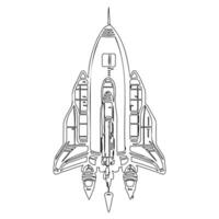 Space shuttle outline illustration sketch vector