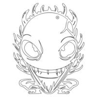 Monster alien outline illustration sketch vector