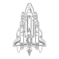 Space shuttle outline illustration sketch vector