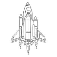 Space shuttle outline illustration sketch vector