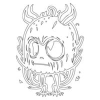 Monster alien outline illustration sketch vector