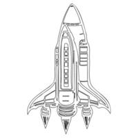 Space shuttle outline illustration sketch vector