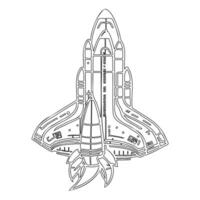 Space shuttle outline illustration sketch vector