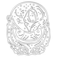 Monster alien outline illustration sketch vector