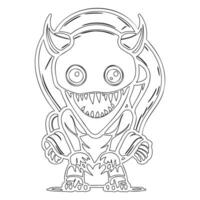 Monster alien outline illustration sketch vector